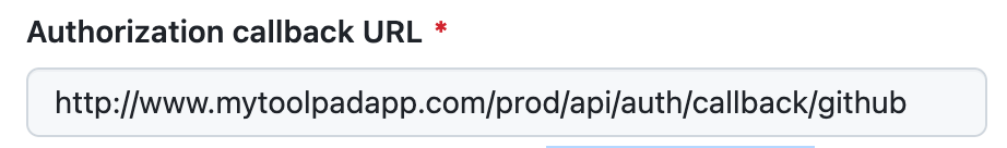 GitHub callback URL configuration